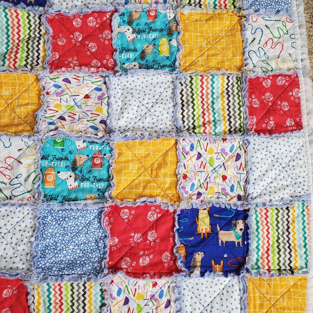 New Homemade Colorful Baby Rag Quilt - Picture 8 of 14